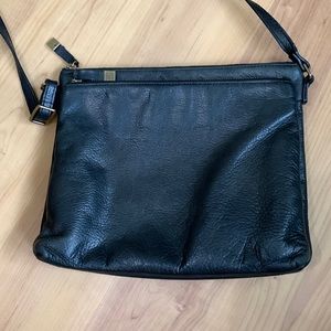 Margot crossbody black leather two section purse